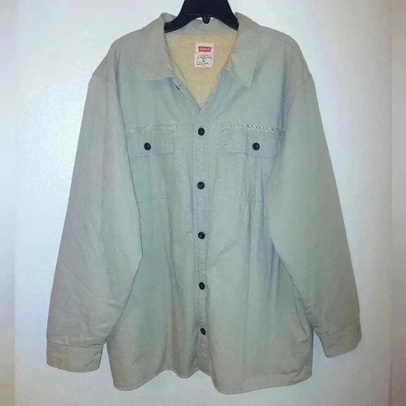 Levi's Other - Levis Men's Khaki Sherpa Fleece Lined Work Barn Chore Jacket Size XL Beige
